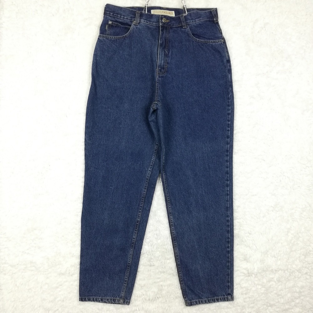 Cabela's Casuals Womens Mom Jeans Blue Denim High Waisted Dark Wash Plus 18